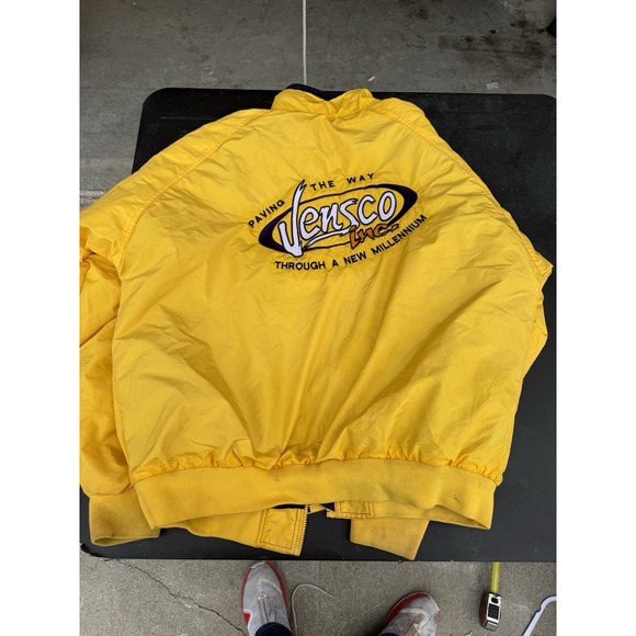 Vintage Vensco Inc Yellow Bomber Jacket Embroidered Workwear XL George - Picture 5 of 5